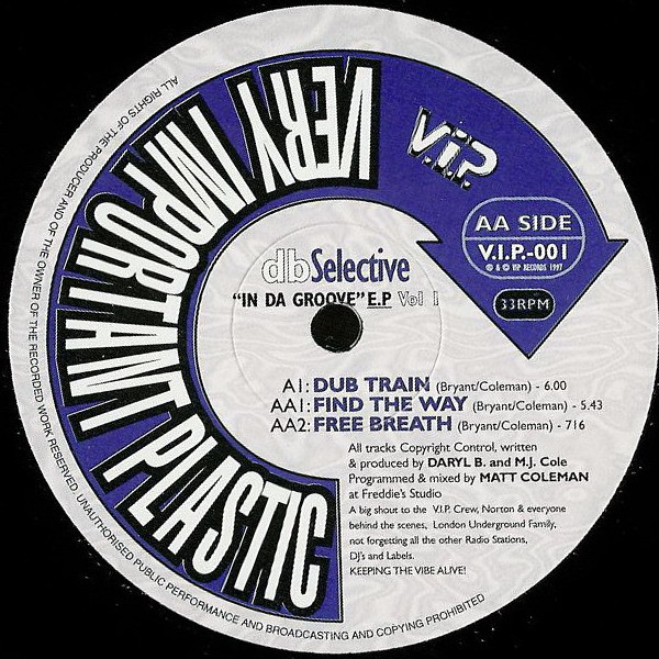 DB Selective - In Da Groove E.P Vol 1 | V.I.P. (Very Important Plastic) (V.I.P.-001) - main DB Selective - In Da Groove E.P Vol 1 | V.I.P. (Very Important Plastic) (V.I.P.-001) - main