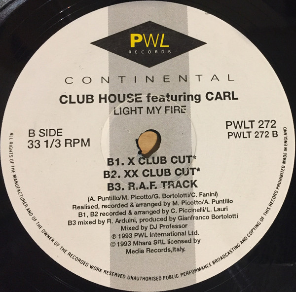 Club House - Light My Fire | PWL Continental (PWLT 272) - 4 Club House - Light My Fire | PWL Continental (PWLT 272) - 4