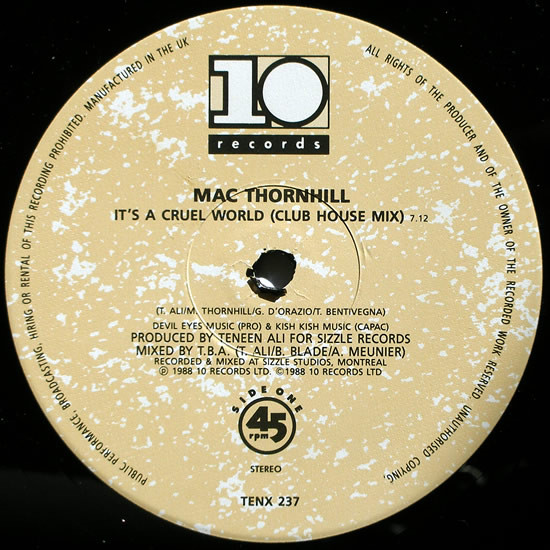 Mac Thornhill - It's A Cruel World / Who's Gonna Ease The Pressure | 10 Records (TENX 237) - 3 Mac Thornhill - It's A Cruel World / Who's Gonna Ease The Pressure | 10 Records (TENX 237) - 3