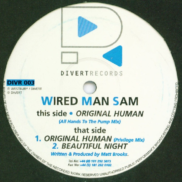 Wired Man Sam - Original Human | Divert Records (DIVR 003)