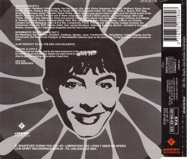 Marusha - Whatever Turns You On | Low Spirit Recordings (EFA 02158-03) - 2