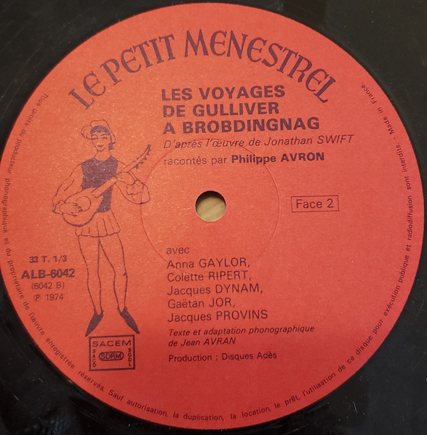 Philippe Avron - Les Voyages De Gulliver A Lilliput Et A Brobdingnag | Disques Adès (ALB-6042) - 4