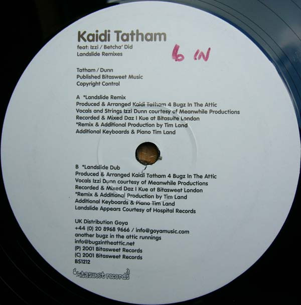 Kaidi Tatham Feat. Izzi Dunn - Betcha' Did (Landslide Remixes) | Bitasweet (BS 1212) - 2