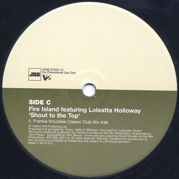Fire Island  &  Loleatta Holloway - Shout To The Top | V2 (V2AB-27520-1) - 3