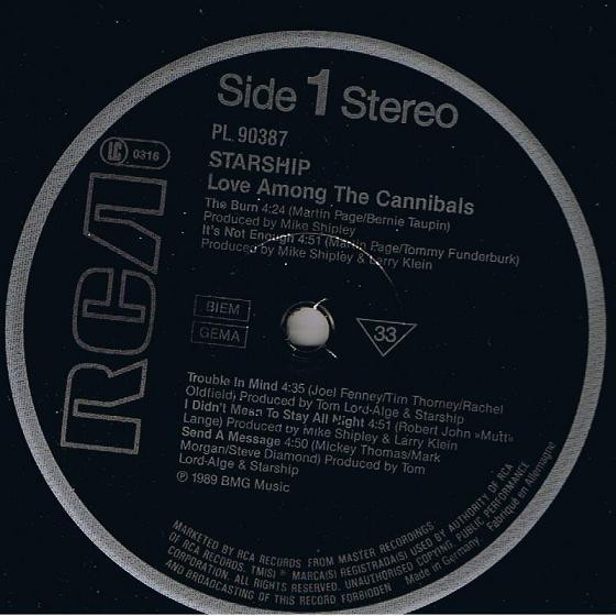 Starship - Love Among The Cannibals | RCA (PL 90387) - 3 Starship - Love Among The Cannibals | RCA (PL 90387) - 3
