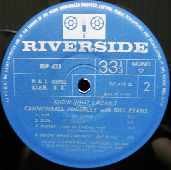 Cannonball Adderley With Bill Evans - Know What I Mean? | Riverside Records (RLP 433) - 3