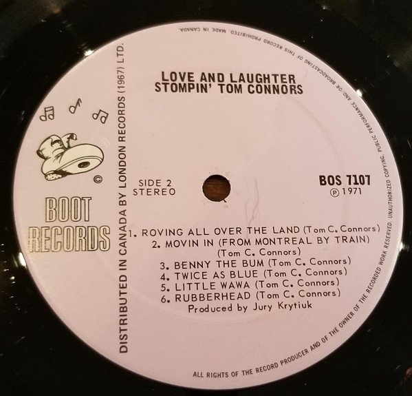 Stompin' Tom Connors - Love & Laughter | Boot Records (BOS 7107) - 2