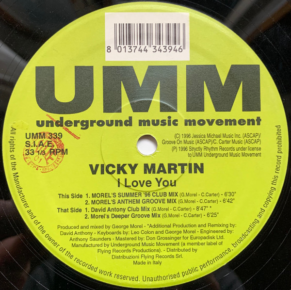 Vicky Martin - I Love You | UMM (UMM 339) - main