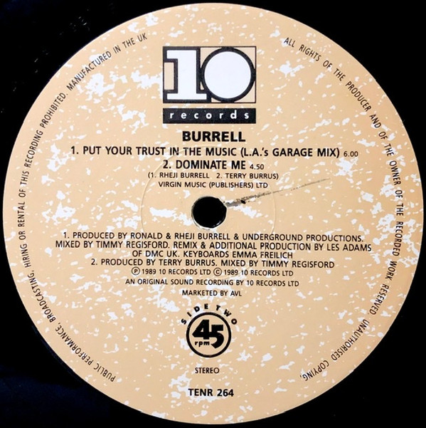 Burrell - Put Your Trust In The Music | 10 Records (TENR 264) - 3