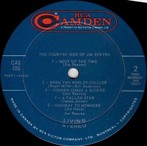 Jim Reeves - The Country Side Of Jim Reeves | RCA Camden (CAS-686) - 4 Jim Reeves - The Country Side Of Jim Reeves | RCA Camden (CAS-686) - 4