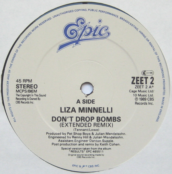 Liza Minnelli - Don't Drop Bombs | Epic (ZEE T2) - 3