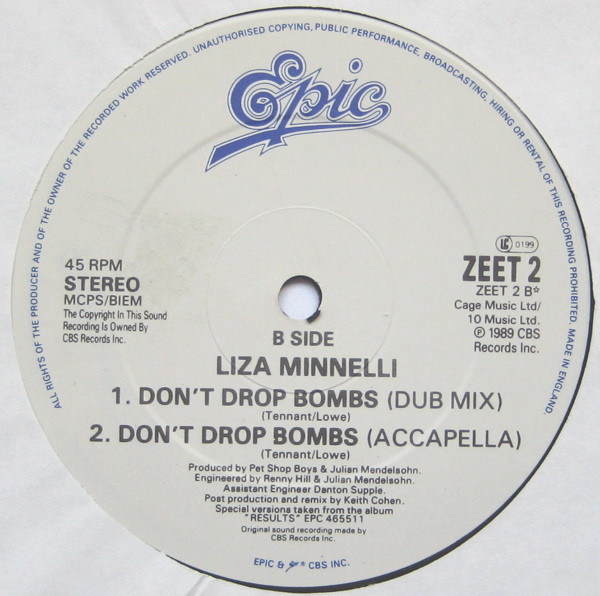Liza Minnelli - Don't Drop Bombs | Epic (ZEE T2) - 4