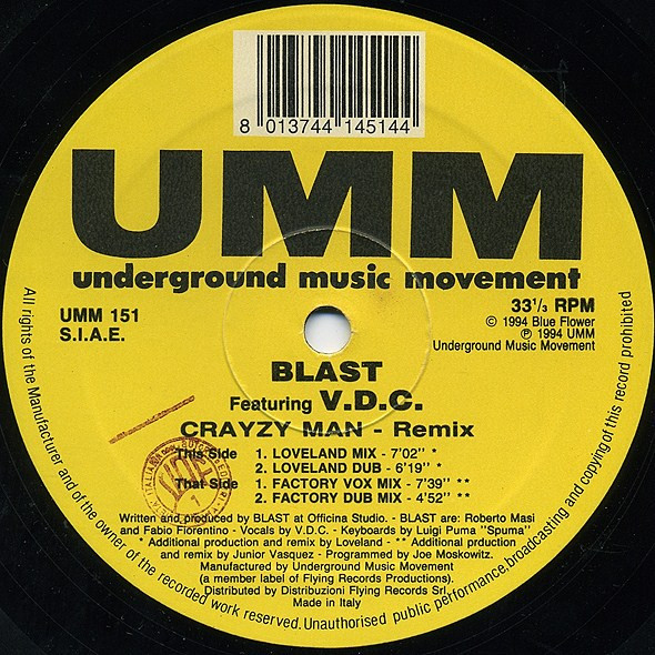 Blast Featuring V.D.C. - Crayzy Man - Remix | UMM (UMM 151) - main Blast Featuring V.D.C. - Crayzy Man - Remix | UMM (UMM 151) - main