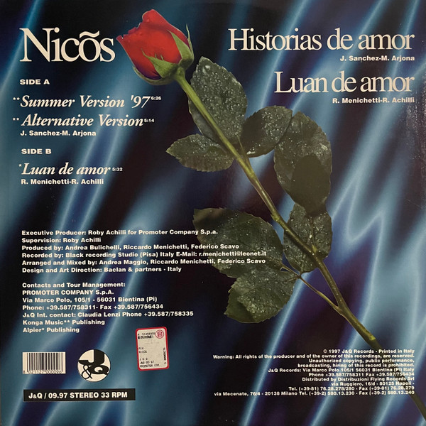 Nicos - Historias De Amor | J & Q Records (J&Q / 09.97) - 2