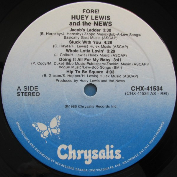 Huey Lewis And The News - Fore! | Chrysalis (CHX 41534) - 3 Huey Lewis And The News - Fore! | Chrysalis (CHX 41534) - 3