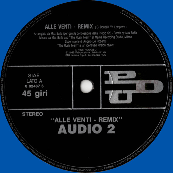 Audio 2 - Alle Venti... Remix | PDU (8 82487 6 1) - 3