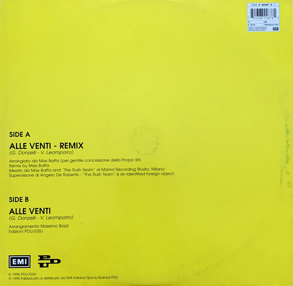Audio 2 - Alle Venti... Remix | PDU (8 82487 6 1) - 2