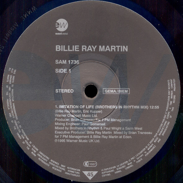 Billie Ray Martin - Imitation Of Life | EastWest (SAM 1736) - main