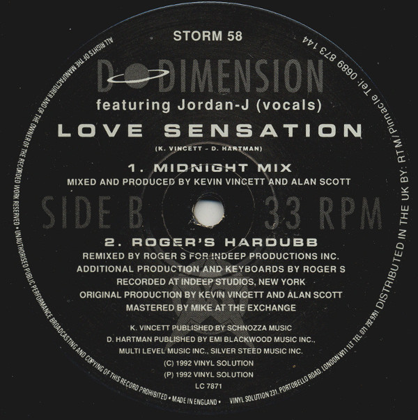 D-Dimension - Love Sensation | Vinyl Solution (STORM 58) - 2 D-Dimension - Love Sensation | Vinyl Solution (STORM 58) - 2