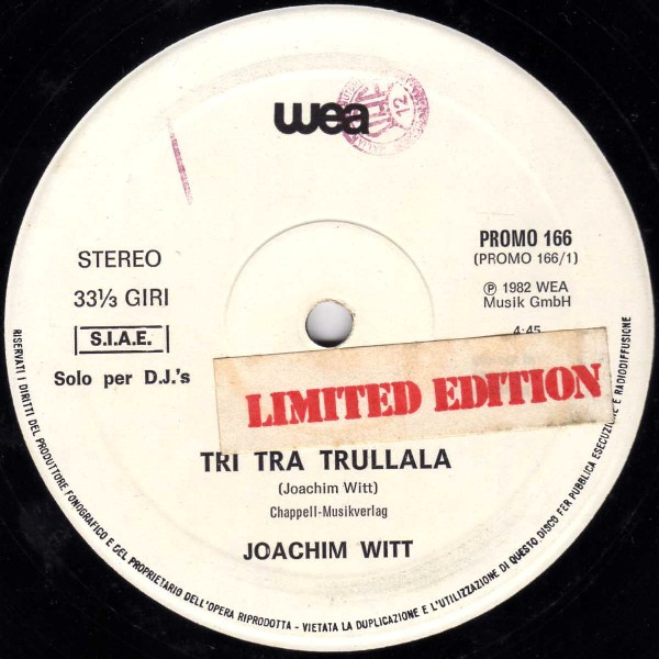 Joachim Witt / Modern Romance - Tri Tra Trullala / Best Years Of Our Lives | WEA (PROMO 166) - 2