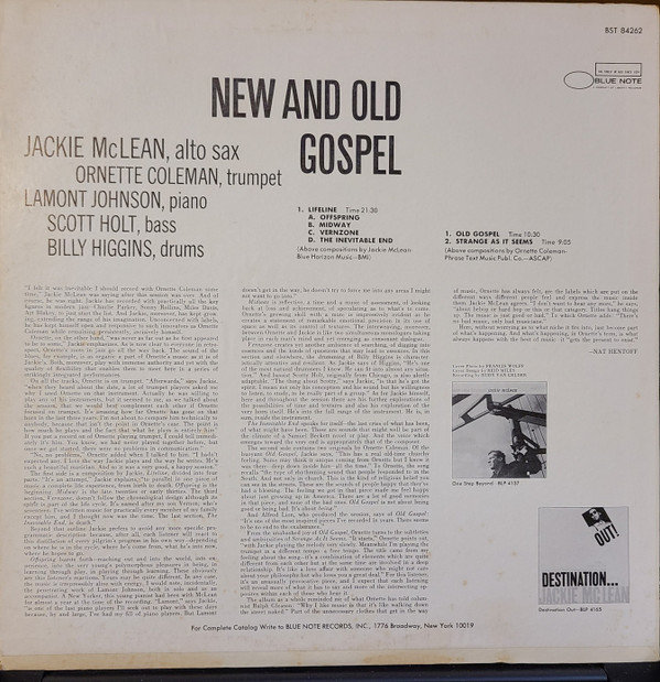 Jackie McLean - New And Old Gospel | Blue Note (BST 84262) - 2