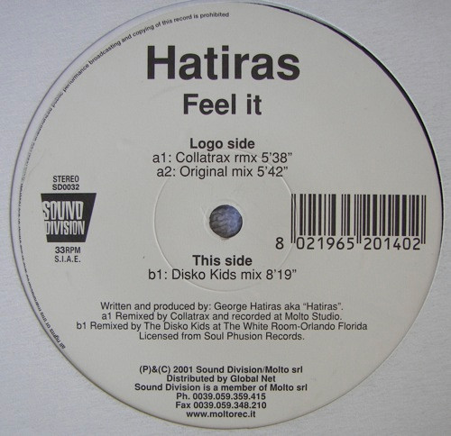 Hatiras - Feel It | Sound Division (SD 0032) - 2