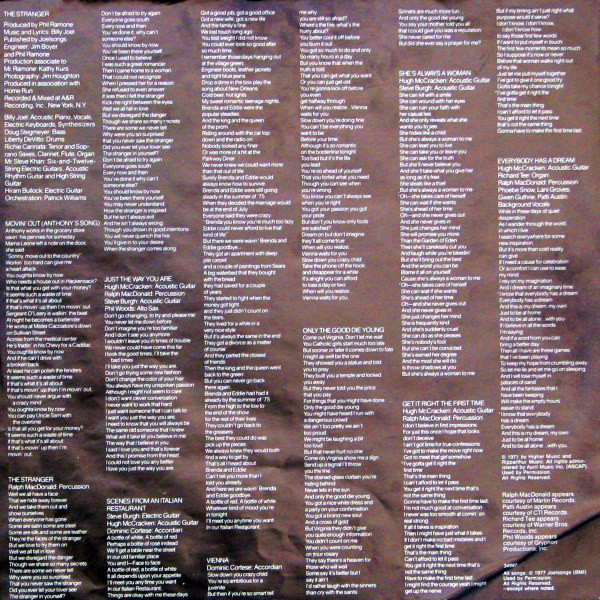 Billy Joel - The Stranger | Columbia (PC 34987) - 6 Billy Joel - The Stranger | Columbia (PC 34987) - 6