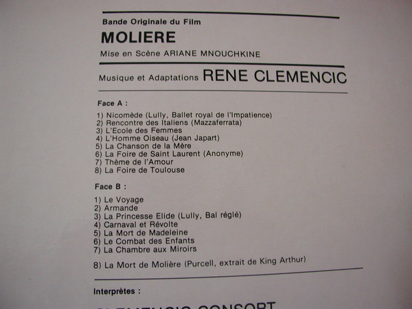 René Clemencic - Molière (Bande Original Du Film) | Harmonia Mundi France (HM 1020) - 3 René Clemencic - Molière (Bande Original Du Film) | Harmonia Mundi France (HM 1020) - 3
