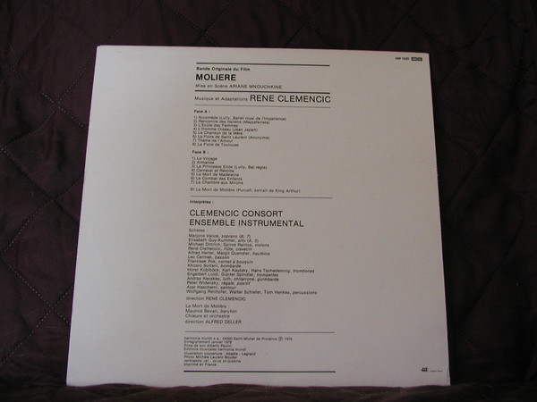 René Clemencic - Molière (Bande Original Du Film) | Harmonia Mundi France (HM 1020) - 2 René Clemencic - Molière (Bande Original Du Film) | Harmonia Mundi France (HM 1020) - 2