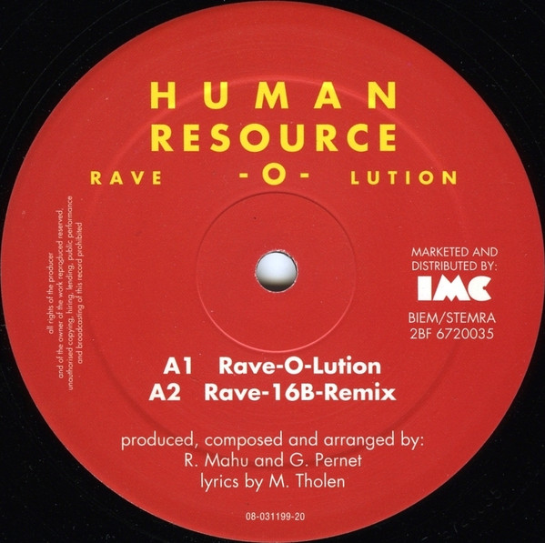 Human Resource - Rave-O-Lution | 2B Free Records (2 BF 6720035) - 3