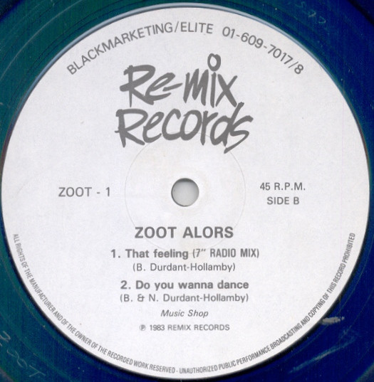 Zoot Alors - That Feeling | Re-Mix Records (ZOOT - 1) - 4