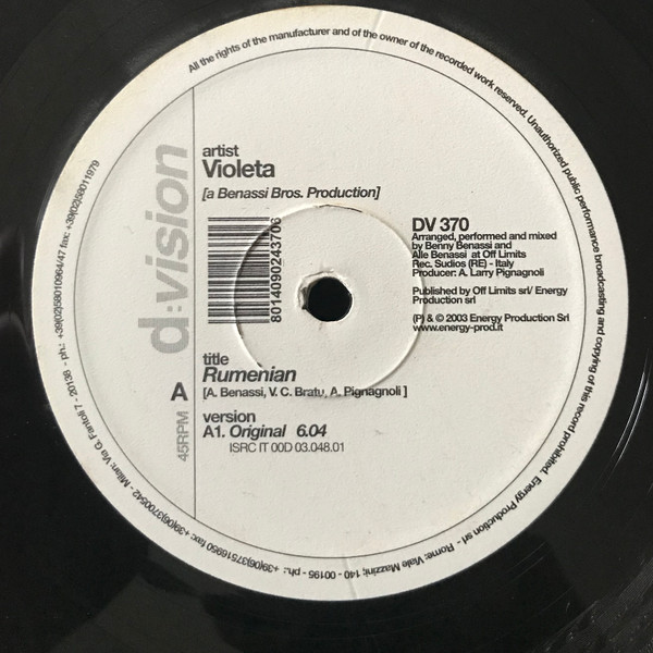 Violeta - Rumenian | D:vision Records (DV 370) - 3 Violeta - Rumenian | D:vision Records (DV 370) - 3