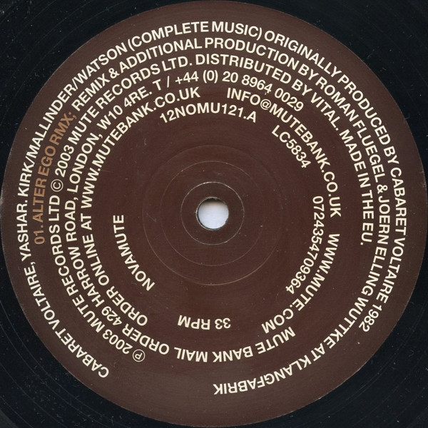 Cabaret Voltaire - Yashar (Remixes) | NovaMute (12NOMU121) - 3 Cabaret Voltaire - Yashar (Remixes) | NovaMute (12NOMU121) - 3