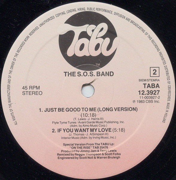 The S.O.S. Band - Tell Me If You Still Care | Tabu Records (TABA 12-3927) - 4 The S.O.S. Band - Tell Me If You Still Care | Tabu Records (TABA 12-3927) - 4