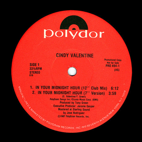 Cindy Valentine - In Your Midnight Hour | Polydor (PRO 494-1) - 3 Cindy Valentine - In Your Midnight Hour | Polydor (PRO 494-1) - 3