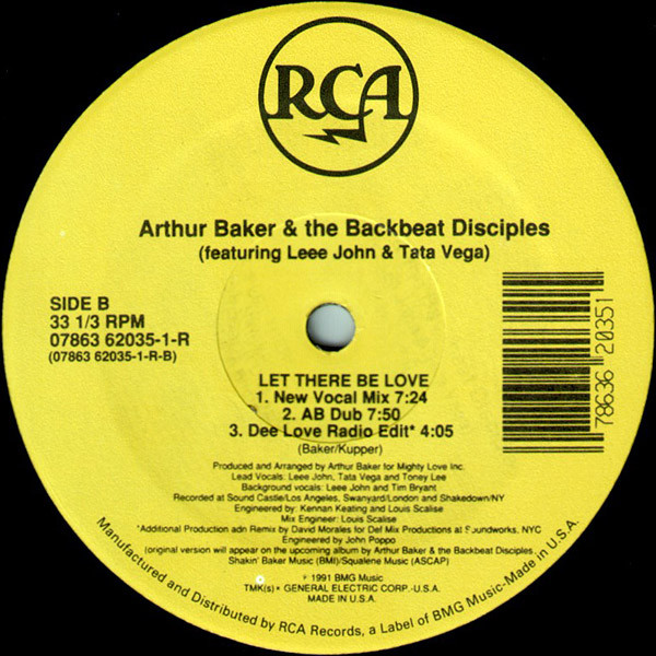 Arthur Baker And The Backbeat Disciples Featuring Leee John & Tata Vega - Let There Be Love | RCA (07863 62035-1) - 4 Arthur Baker And The Backbeat Disciples Featuring Leee John & Tata Vega - Let There Be Love | RCA (07863 62035-1) - 4