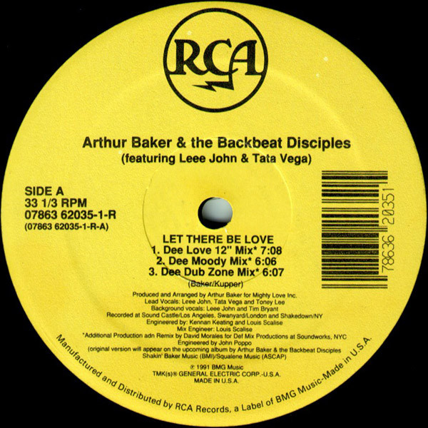 Arthur Baker And The Backbeat Disciples Featuring Leee John & Tata Vega - Let There Be Love | RCA (07863 62035-1) - 3 Arthur Baker And The Backbeat Disciples Featuring Leee John & Tata Vega - Let There Be Love | RCA (07863 62035-1) - 3