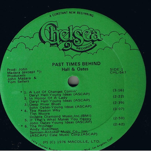 Daryl Hall & John Oates - Past Times Behind | Chelsea Records (CHL-547) - 2 Daryl Hall & John Oates - Past Times Behind | Chelsea Records (CHL-547) - 2