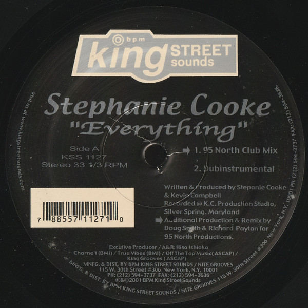 Stephanie Cooke - Everything | BPM King Street Sounds (KSS 1127) - 3 Stephanie Cooke - Everything | BPM King Street Sounds (KSS 1127) - 3