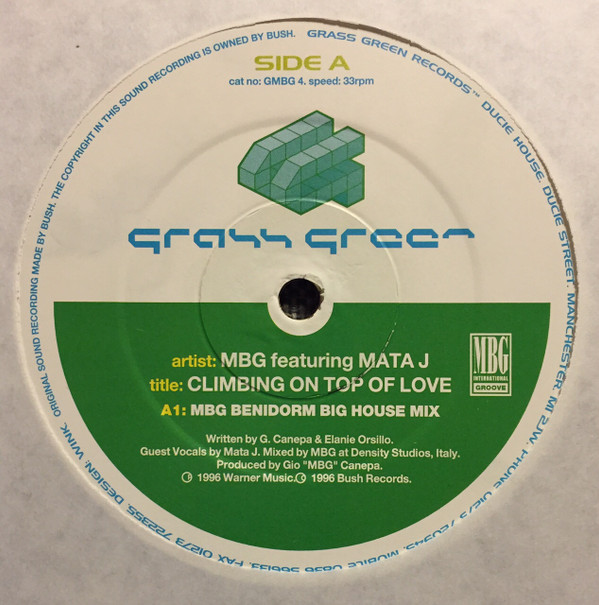 MBG - Climbing On Top Of Love | Grass Green Records (GMBG4) - main MBG - Climbing On Top Of Love | Grass Green Records (GMBG4) - main