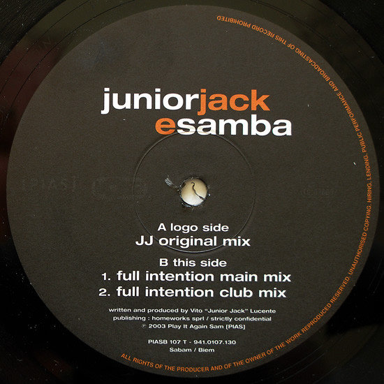Junior Jack - E Samba | [PIAS] Recordings (PIASB 107 T) - 4