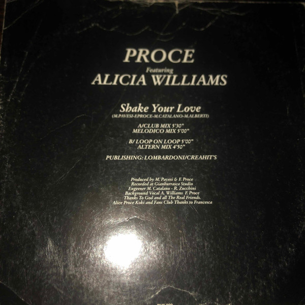 Proce - Shake Your Love | Pavesi Sound Records (PMS 009) - 2