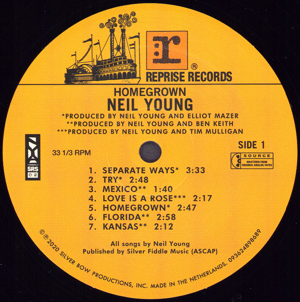 Neil Young - Homegrown [Vinyl] | Reprise Records (093624893639) - 3