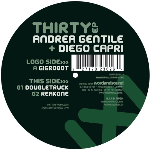Andrea Gentile + Diego Capri - Thirty EP | Einmaleins Musik (EINMALEINS 039) - main Andrea Gentile + Diego Capri - Thirty EP | Einmaleins Musik (EINMALEINS 039) - main