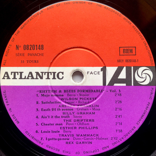Various - Formidable Rhythm And Blues (Vol. 3) | Atlantic (0820.148) - 3 Various - Formidable Rhythm And Blues (Vol. 3) | Atlantic (0820.148) - 3