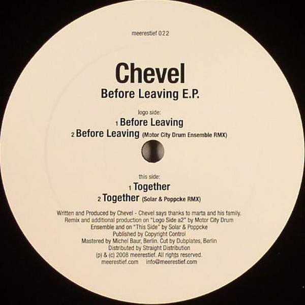 Chevel - Before Leaving E.P. | Meerestief Records (meerestief 022) - main