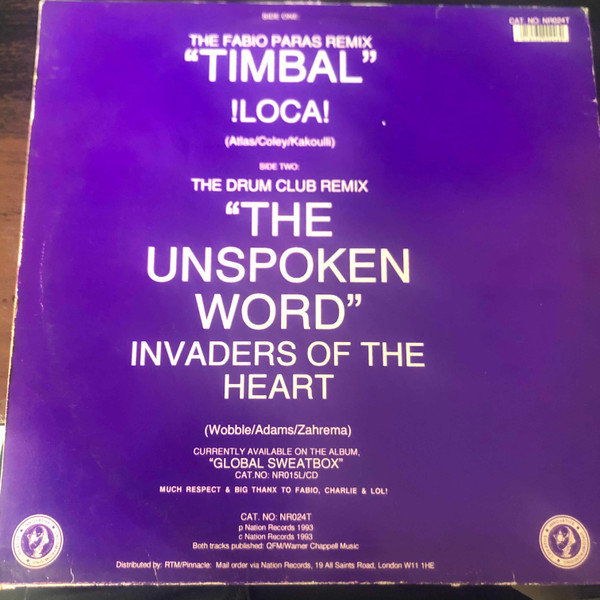 !Loca! / Jah Wobble's Invaders Of The Heart - Global Sweatbox Presents Fabio Paras & The Drum Club Remixes | Nation Records (NR024T) - 2