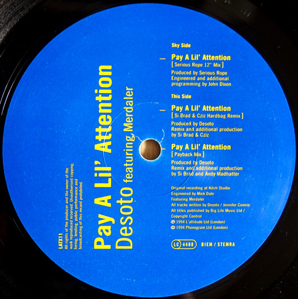 Desoto - Pay A Lil' Attention | L'Attitude Records (LATX011) - 2
