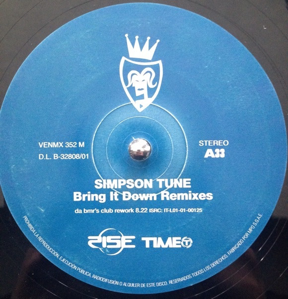 Simpson Tune - Bring It Down (Remixes) | Vendetta Records (VENMX 352 M) - main