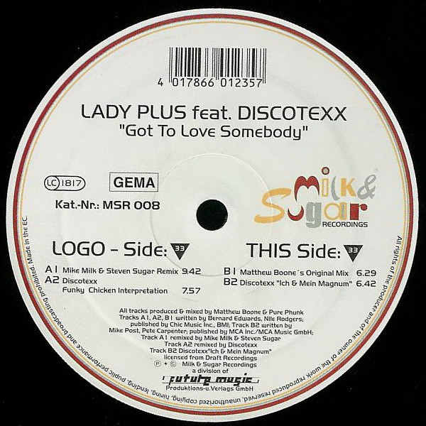 Lady Plus Feat. Discotexx - Got To Love Somebody | Milk & Sugar Recordings (MSR 008)